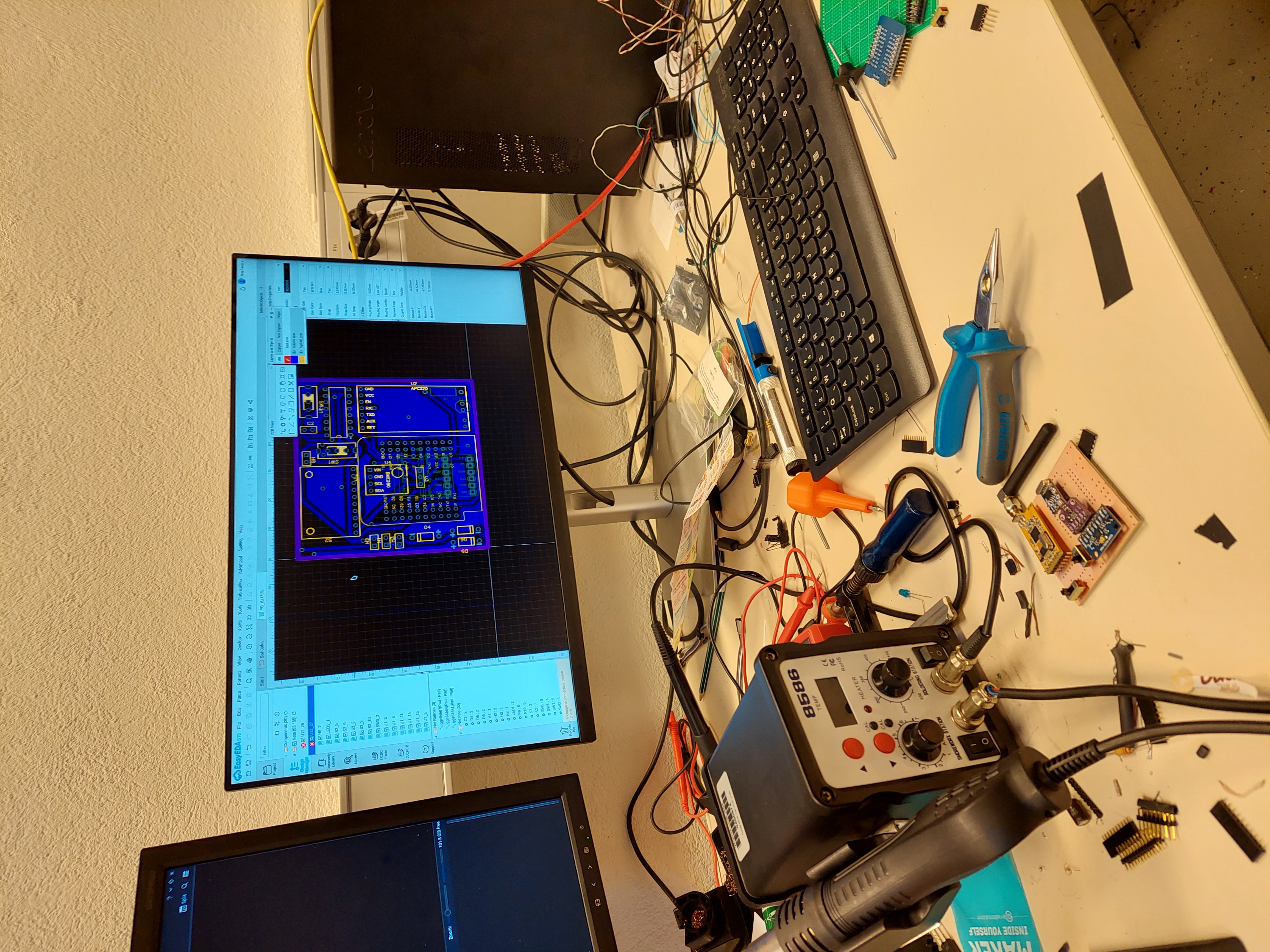 Messy workspace after rebuilding cansat in a day