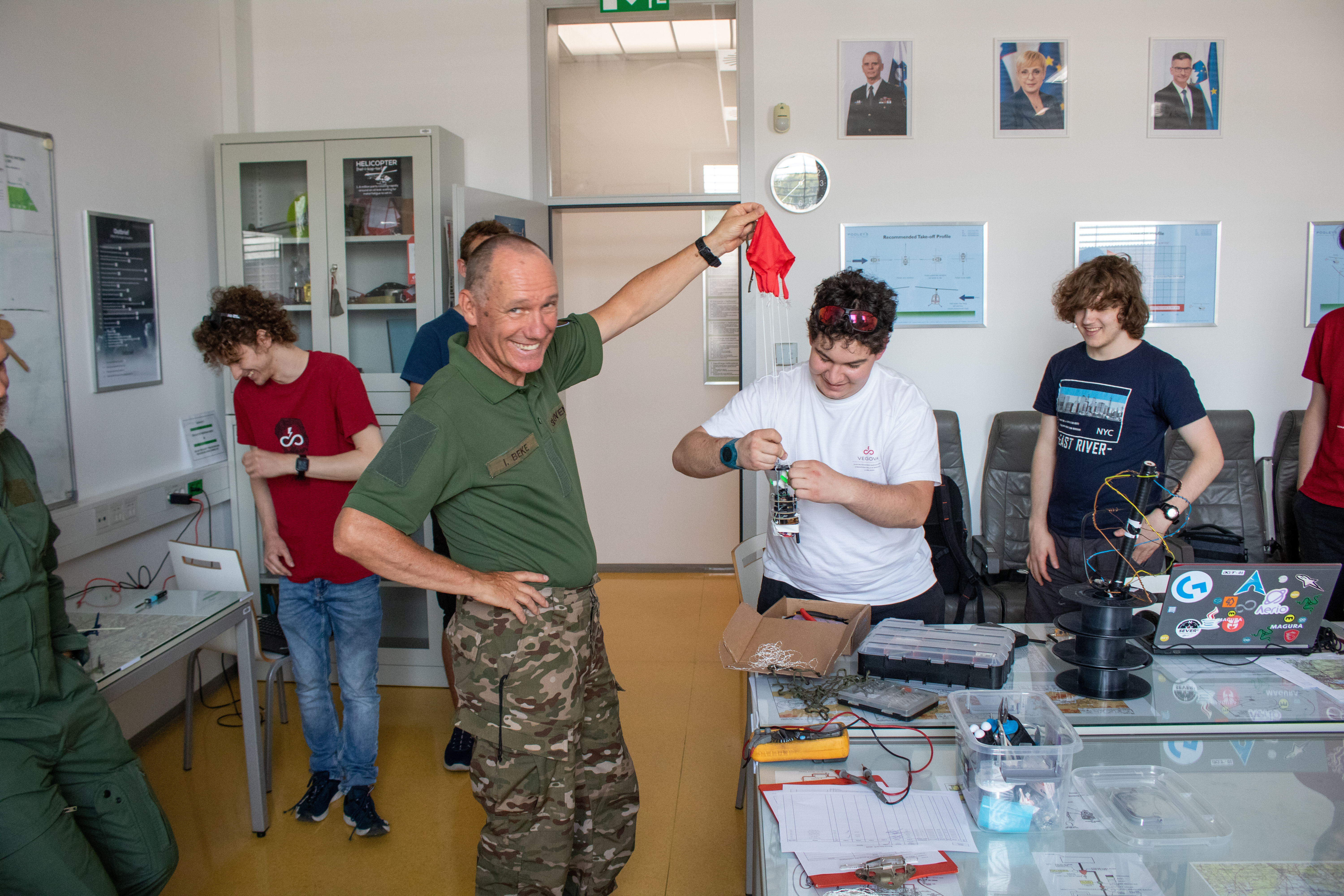 Military officer helipg us fix our cansat